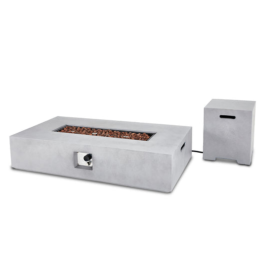 UPHA 56'' Patio Propane Gas Concrete Fire Pit Table