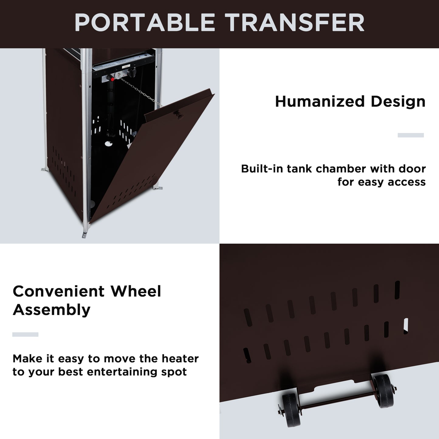 UPHA 42000 BTU Pyramid Patio Propane Brown Heater