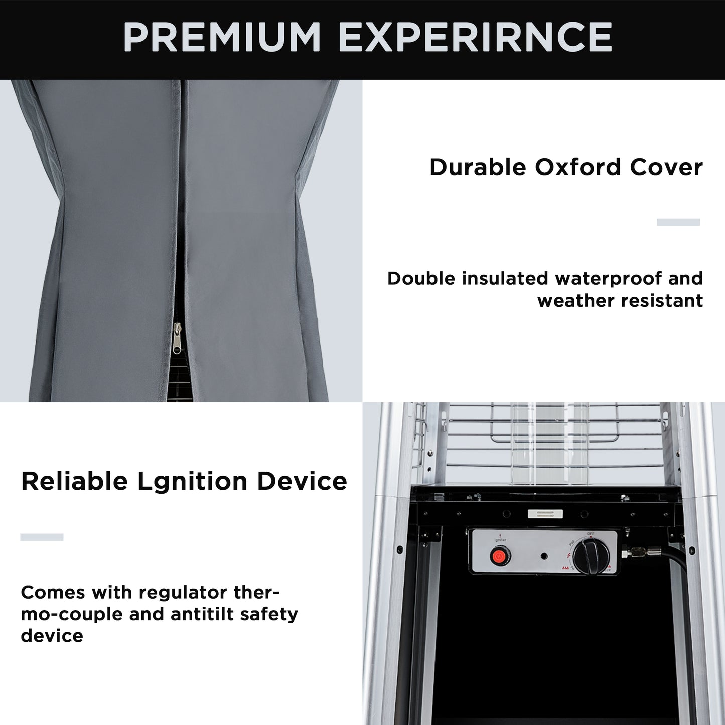 UPHA 42000 BTU Pyramid Patio Propane Black Heater