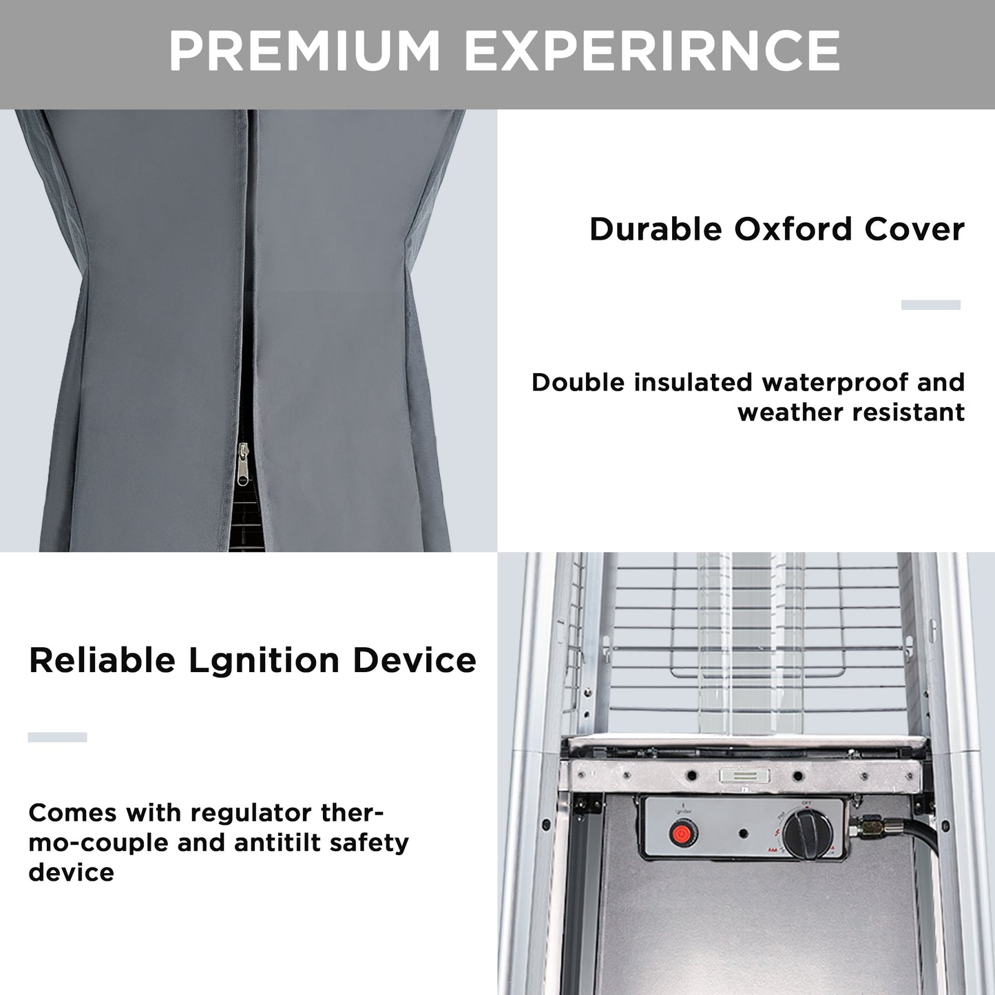 UPHA 42000 BTU Pyramid Patio Propane Stainless Steel Heater