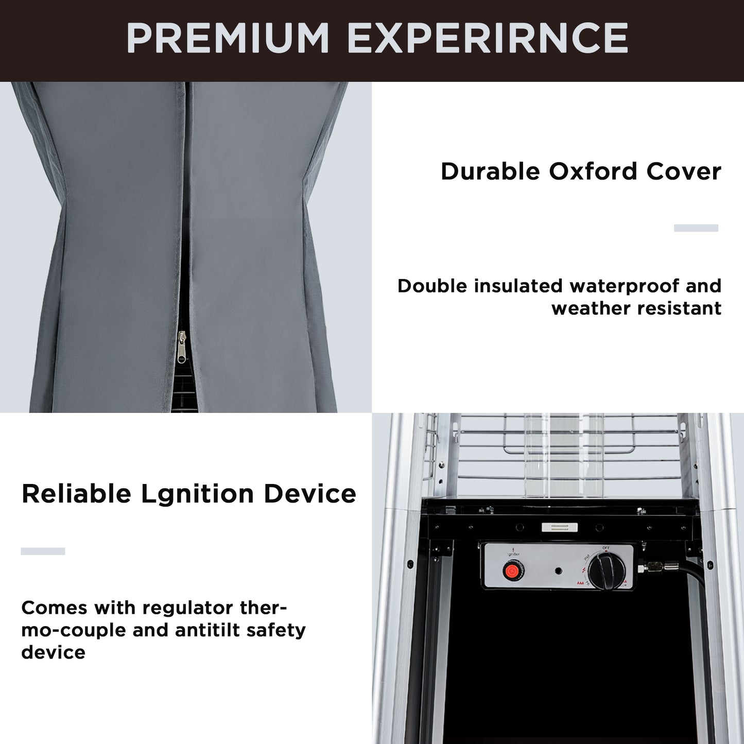 UPHA 42000 BTU Pyramid Patio Propane Brown Heater
