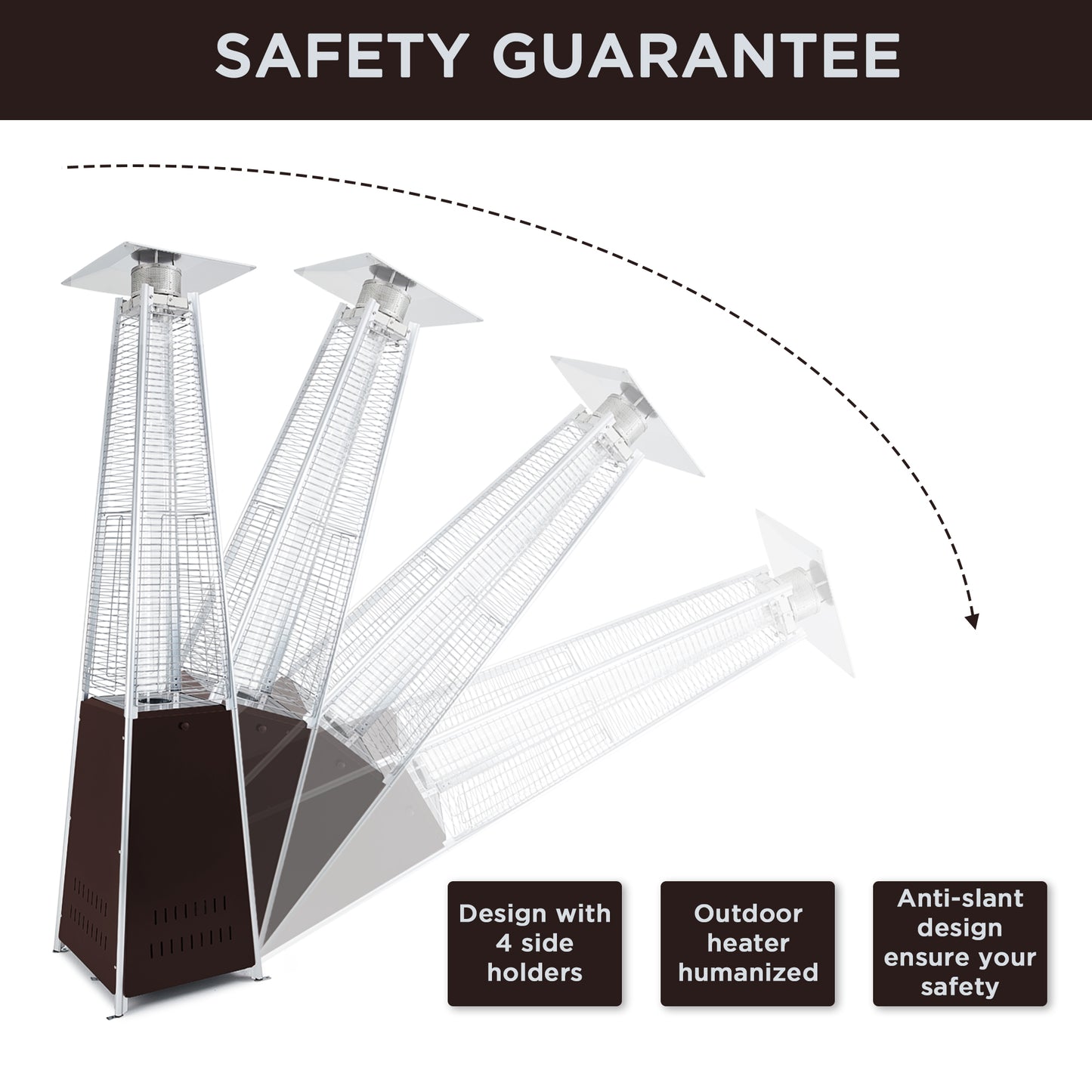 UPHA 42000 BTU Pyramid Patio Propane Brown Heater