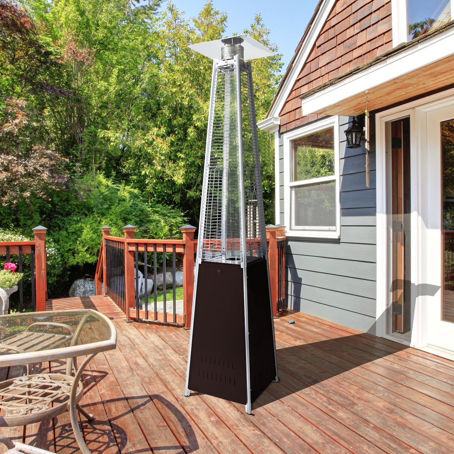 UPHA 42000 BTU Pyramid Patio Propane Brown Heater