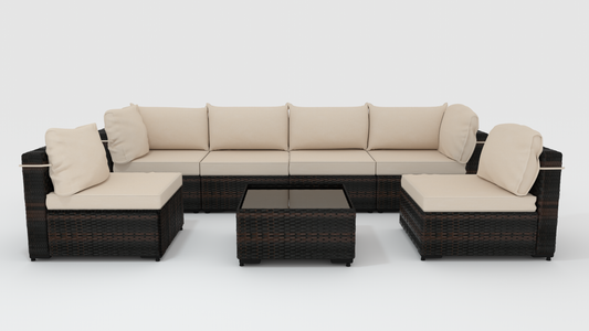 UPHA 7 Pieces Manual Weaving Patio Furniture Set
